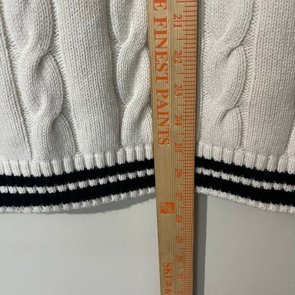 Levi’s Women’s Agi Sweater Vest M White Wool Blend Cable Knit Preppy Academia - Picture 5 of 8